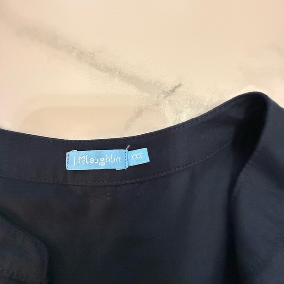 J Mclaughlin Navy Blue Sabina Shirt Dress. 100% cotton lined. Size XS - Picture 4 of 7